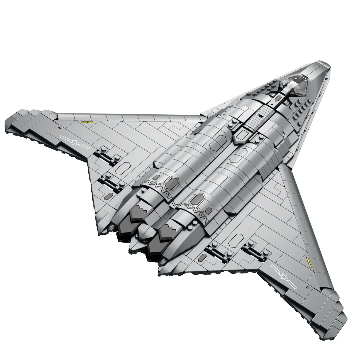 REOBRIX 33046 Kampfjet J-50 Konstruktionsset - 1206 Teile - Stealth Fighter Modell mit beweglichen Waffenkammern 5 REOBRIX 33046 Kampfjet J-50 Konstruktionsset - 1206 Teile - Stealth Fighter Modell mit beweglichen Waffenkammern – Bild 5