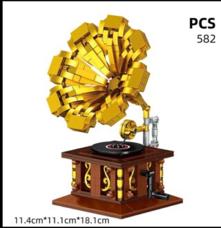 Retro Grammophon Klemmbaustein Set