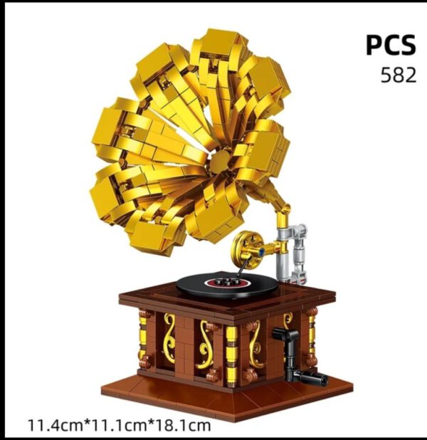 Retro Grammophon Klemmbaustein Set