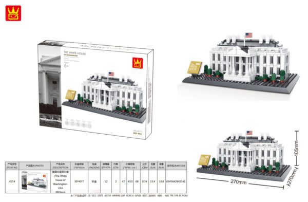 Wange 4214 Architektur Das weisse Haus Washington Klemmbaustein Set – Bild 3