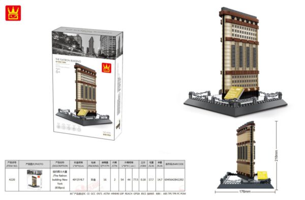 Wange 4220 Architektur The Flatiron Building of New York Klemmbaustein Set – Bild 3