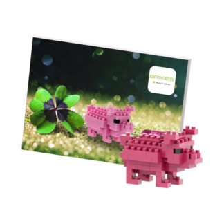 BRIXIES Postkarte Glücksschwein Klemmbaustein Set