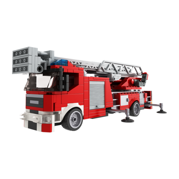 BRIXIES Plus Feuerwehr Drehleiter / Turntable ladder Klemmbaustein Set