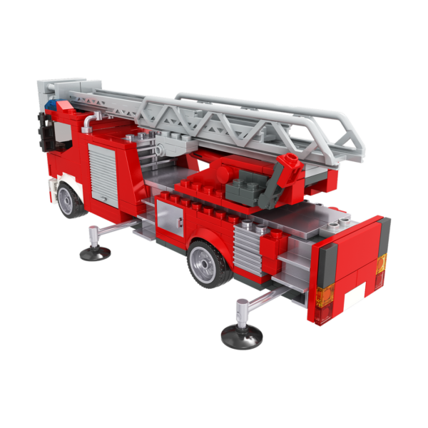 BRIXIES Plus Feuerwehr Drehleiter / Turntable ladder Klemmbaustein Set – Bild 2