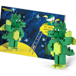BRIXIES Postkarte Tabaluga - Limitierte Sonderedition - 40 Jahre Jubiläumsspezial Klemmbaustein Set