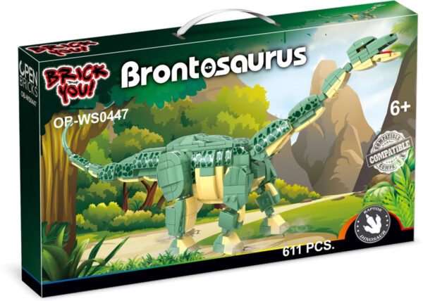 OPEN BRICKS OB-WS0447 - Dinosaurier Brontosauraus Klemmbaustein Set