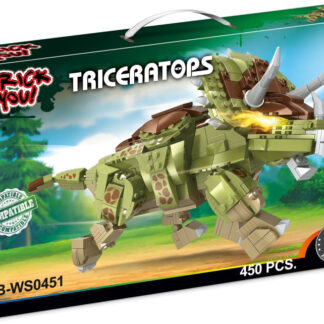 OPEN BRICKS OB‑WS0451 Triceratops – Detailreiches Dinosaurier Klemmbaustein Set