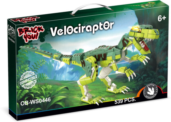 OPEN BRICKS OB-WS0446 - Dinosaurier Velociraptor Klemmbaustein Set