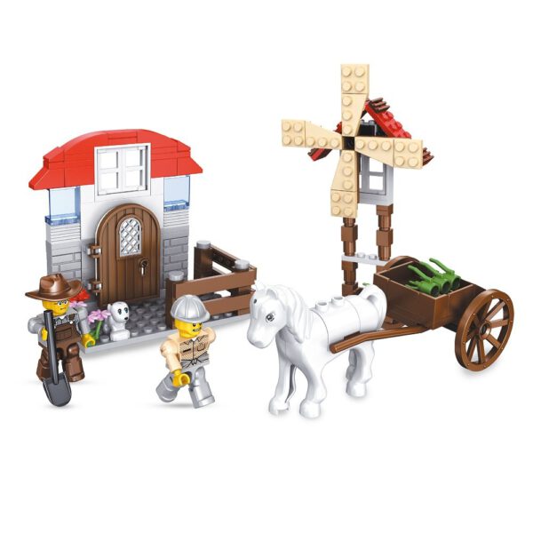 alleblox Bauernhof mit Windmühle Klemmbaustein Set – Bild 2