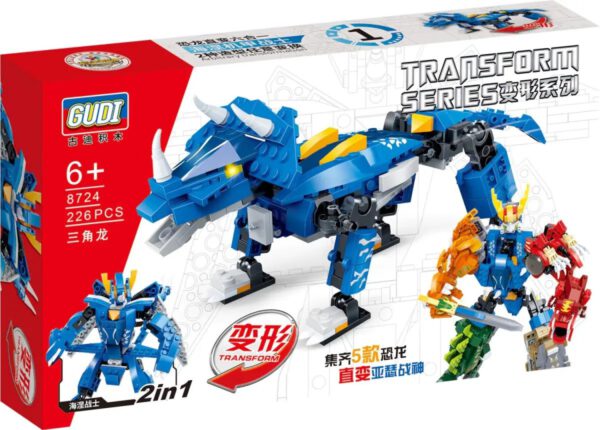 Gudi 8724 Transform Mecha-Dino Triceratops Klemmbaustein Set