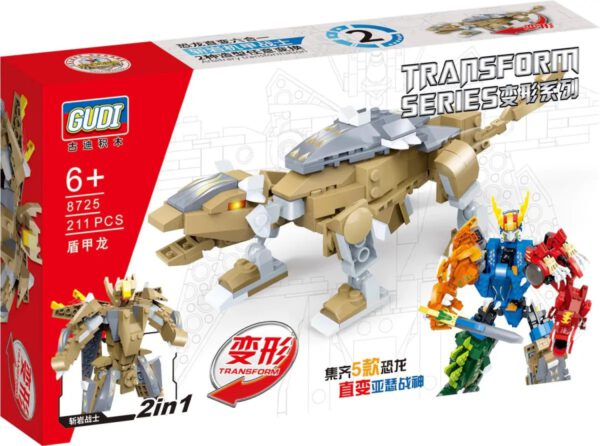 Gudi 8725 Transform Mecha-Dino Ankylosaurus Klemmbaustein Set