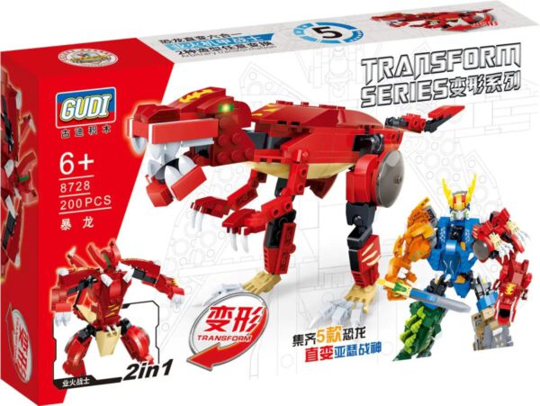 Gudi 8728 Transform Mecha-Dino: T-Rex Klemmbaustein Set