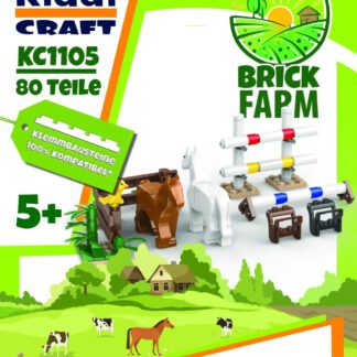 Kiddicraft KC1105 Pferde auf dem Reitplatz Klemmbaustein Set