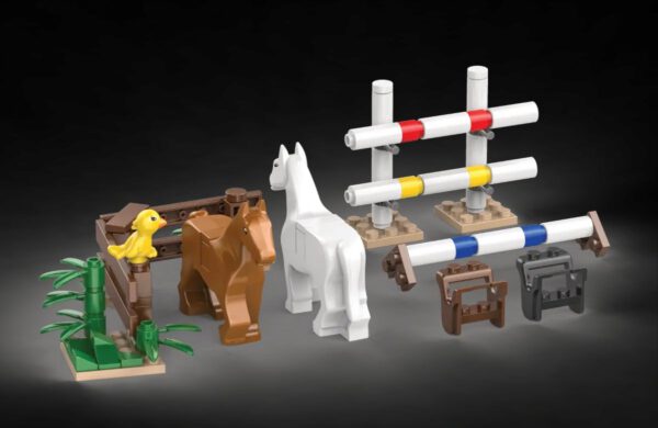 Kiddicraft KC1105 Pferde auf dem Reitplatz Klemmbaustein Set – Bild 3