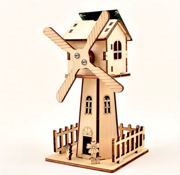 3D Holzpuzzle Windmühle Solarantrieb – Bild 2