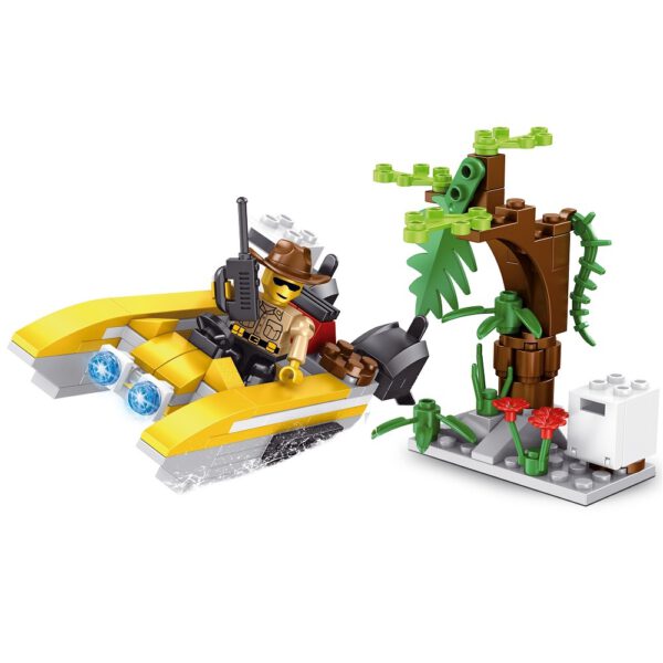 alleblox Safari Dschungel Motorboot-Set Klemmbaustein Set – Bild 2