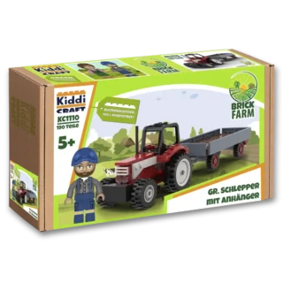 Kiddicraft KC1110 Großer Schlepper mit Anhänger Klemmbaustein Set