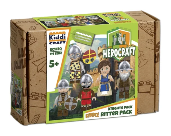 Kiddicraft KC1410 KIDDIZ Figuren-Pack: Ritter Klemmbaustein Set