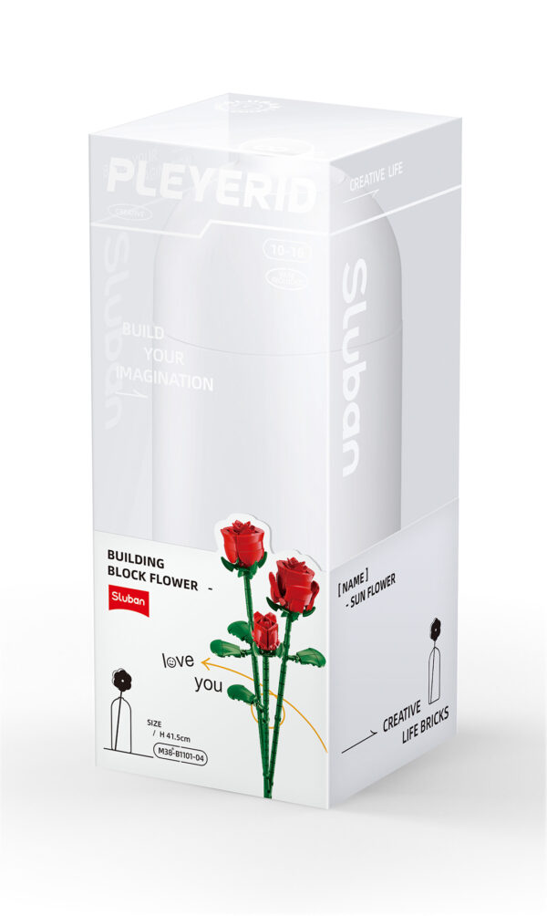 Sluban - Rote Rose M38-B1101-04 - Klemmbaustein Set – Bild 2