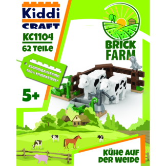 Kiddicraft KC1104 Kühe auf der Weide Klemmbaustein Set
