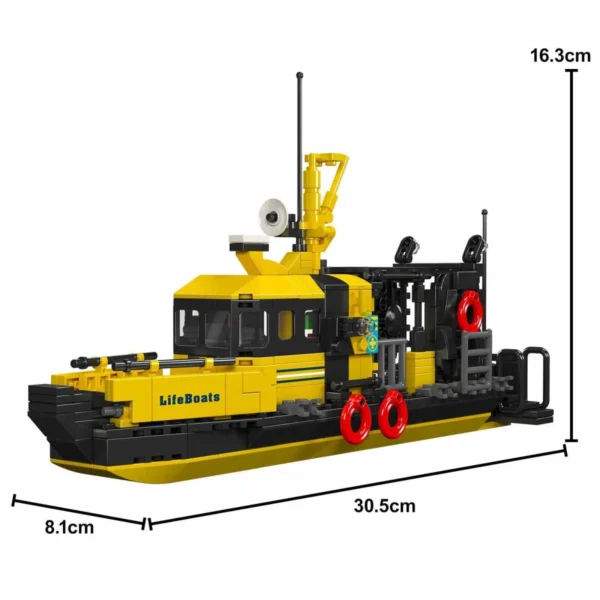 Mould King 10080 Norwegisches multifunktionales Rettungsboot Klemmbaustein Set – Bild 4