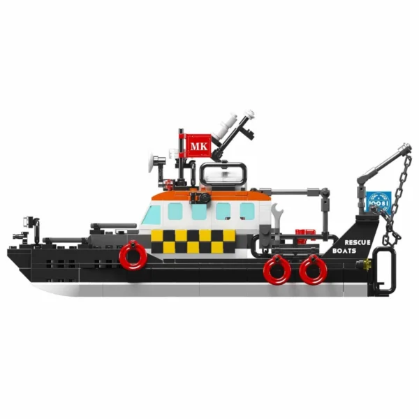Mould King 10081 Britisches multifunktionales Rettungsboot Klemmbaustein Set – Bild 3