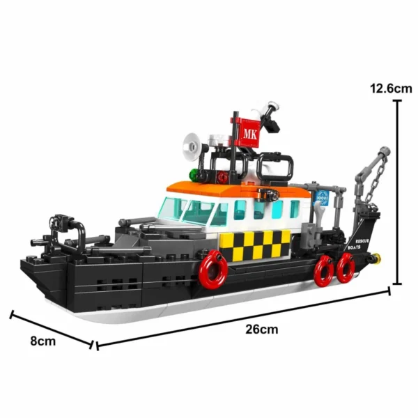 Mould King 10081 Britisches multifunktionales Rettungsboot Klemmbaustein Set – Bild 4