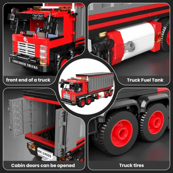 Mould King 24069 Schwerlast-Container-LKW-Baukasten - Klemmbaustein Set – Bild 2