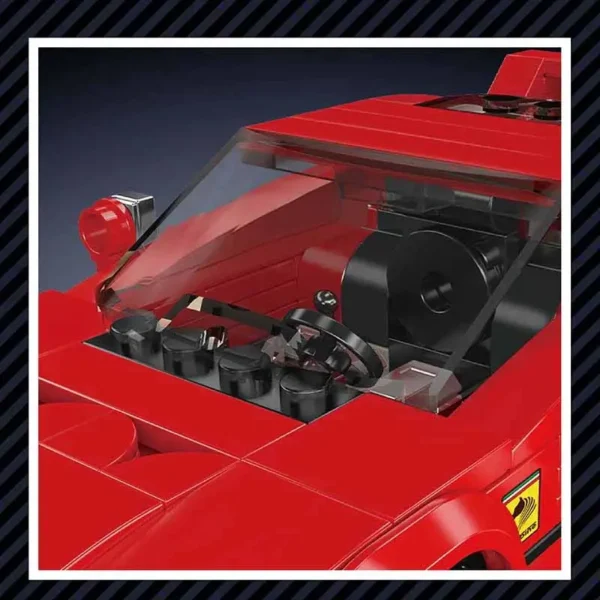 MOULD KING 27038 Ferrari F40 inkl. Vitrine Klemmbaustein Set – Bild 4