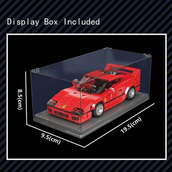 MOULD KING 27038 Ferrari F40 inkl. Vitrine Klemmbaustein Set – Bild 5