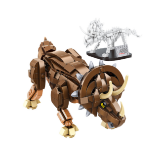 Panlos 612007 Triceratops inkl. Skelett – Detailreiches Dinosaurier Klemmbaustein Set