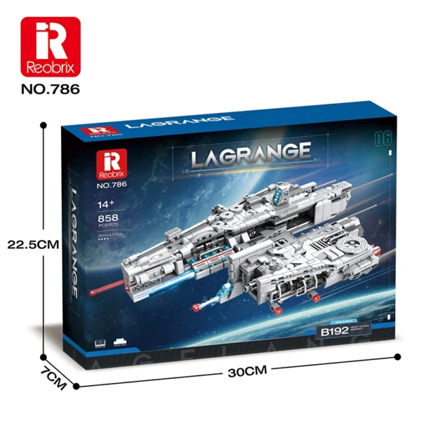 Reobrix 786 Raumschiff Infinite Universe Lagrange B192 NEW EARTH SCHWERES ANGRIFFSFLUGZEUG Klemmbaustein Set – Bild 3