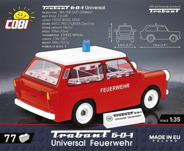Cobi 24555 Trabant 601 Universal Feuerwehr - Klemmbaustein Set – Bild 3