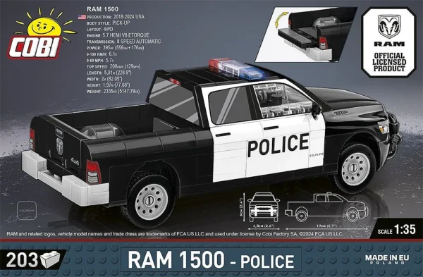 Cobi 24608 RAM 1500 Police - Klemmbaustein Set – Bild 3