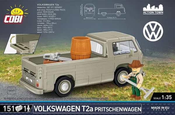 Cobi 24618 Volkswagen T2a Pritschenwagen - Klemmbaustein Set – Bild 3