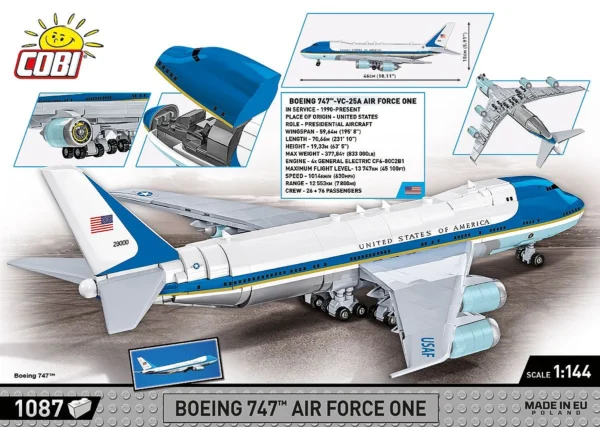 Cobi 26610 Boeing 747 Air Force One - Klemmbaustein Set – Bild 4