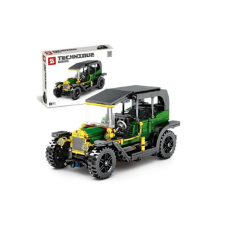 Sembo 8201 Classic Car Oldtimer grün Pull back - Klemmbaustein Set