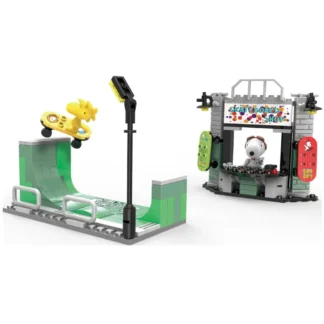 Linoos Peanuts Skatepark LN8011 – 158‑Teile Klemmbaustein Set mit Snoopy & Woodstock | Peanuts Lizenz