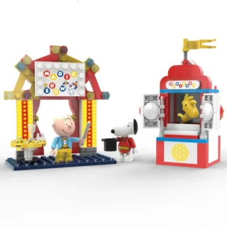 Linoos Peanuts Zaubershow LN8045 – 158‑Teile Klemmbaustein Set mit Charlie Brown, Snoopy & Woodstock | Zirkus‑Magie
