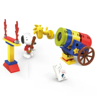 Linoos Peanuts Kanonenshow LN8046 – 83‑Teile Klemmbaustein Set mit Snoopy, Woodstock & Marcie | Zirkus‑Show