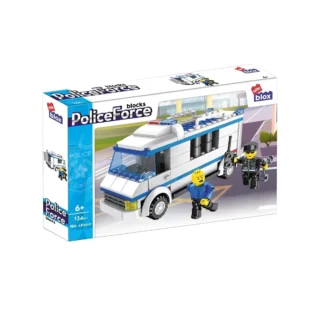 AlleBlox AB2010 Polizei Gefägniswagen Klemmbaustein Set (134 Teile)