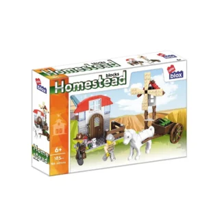 AlleBlox AB7003 Bauernhof mit Windmühle Klemmbaustein Set (183 Teile)