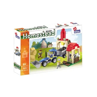 AlleBlox AB7004 Traktor Bauernhof Klemmbaustein Set (344 Teile)