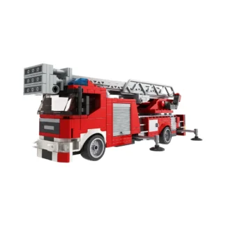 Brixies,BRIXIES plus 222.714 BRIXIES Plus Feuerwehr Drehleiter / Turntable ladder Klemmbaustein Set (406 Teile)