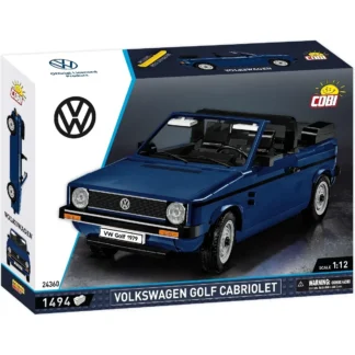 Cobi 24360 Volkswagen Golf I Cabrio (1979) – Detailreiches Klemmbaustein Modell des legendären „Erdbeerkörbchens“ Klemmbaustein Set (1494 Teile)
