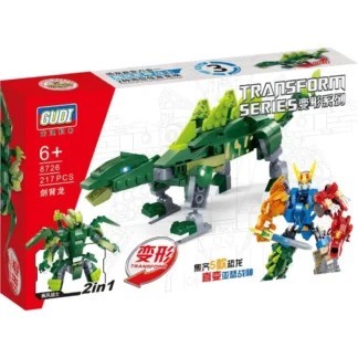 GUDI 8726 Transform Mecha‑Dino Stegosaurus – Futuristisches Klemmbaustein Set (217 Teile)