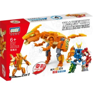 GUDI 8727 Transform Mecha‑Dino Parasaurus – Futuristisches Klemmbaustein Set (201 Teile)
