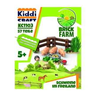 KiddiCraft KC1103 Schweine im Freiland Klemmbaustein Set (57 Teile)