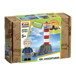 KiddiCraft KC1301 Großer Leuchtturm Klemmbaustein Set (133 Teile)