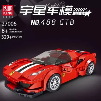 Mould King 27006 - Roter Sportwagen 488 GTB inkl. Vitrine Klemmbaustein Klemmbaustein Set (329 Teile)
